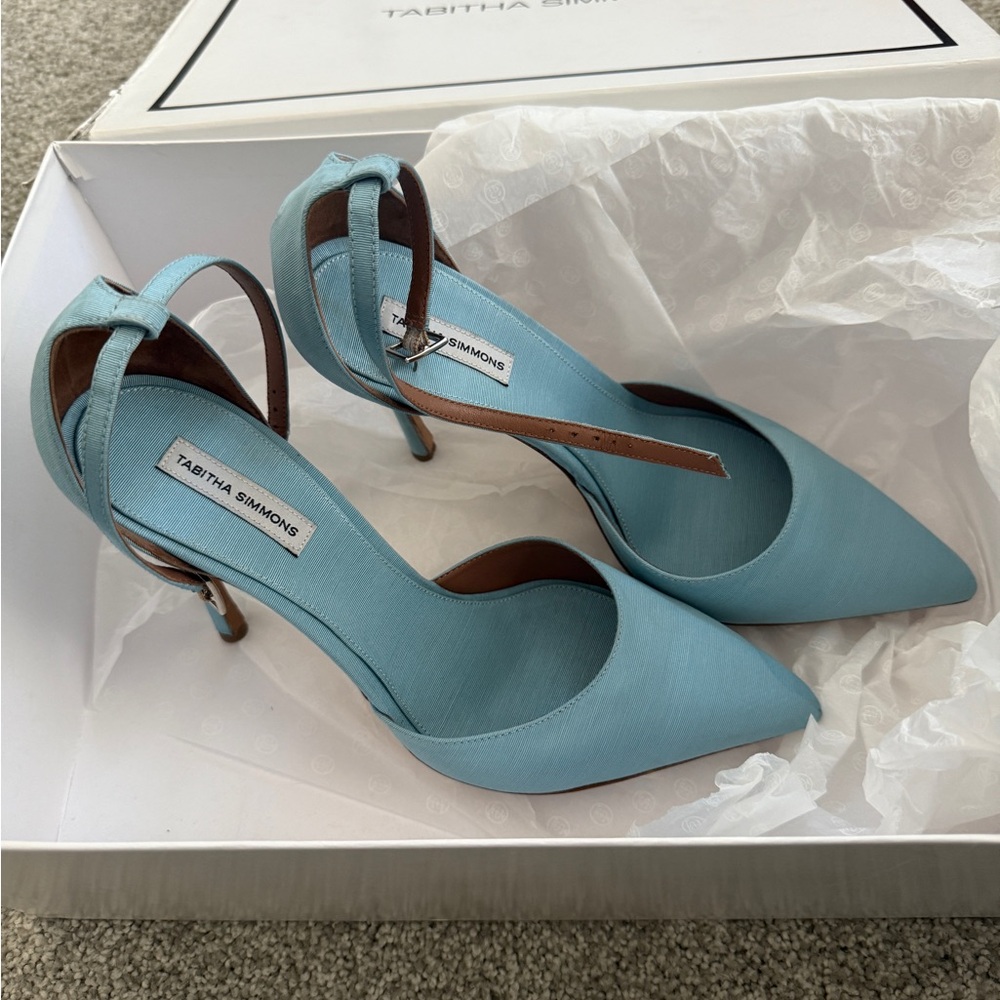 Tabitha Simmons Blue Slingback Heels